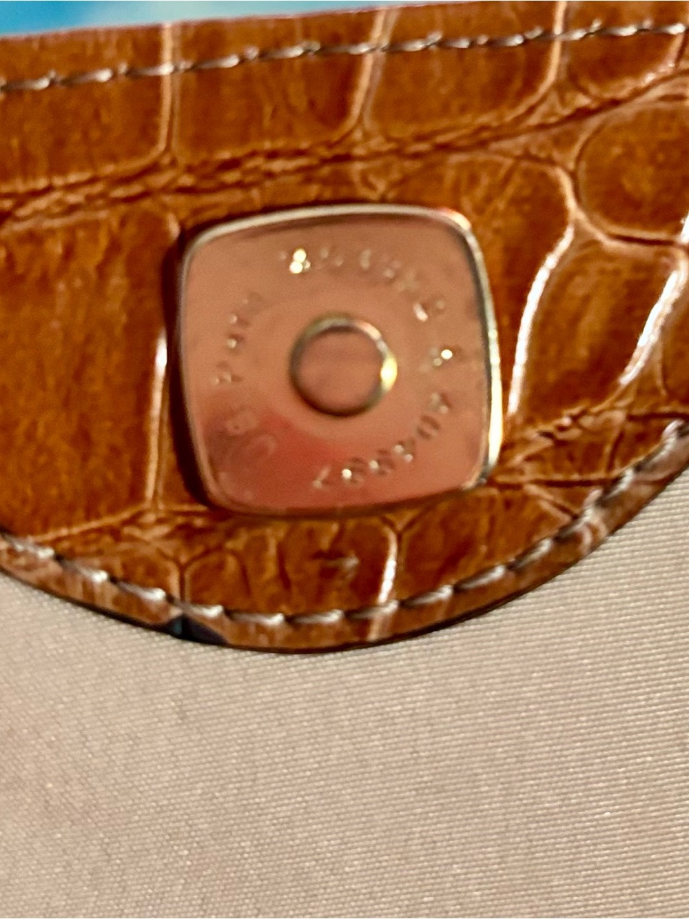 Liz Claiborne 90s Y2K Cognac Croc-Embossed and Woven Straw Shoulder Bag - Picture 9 of 16